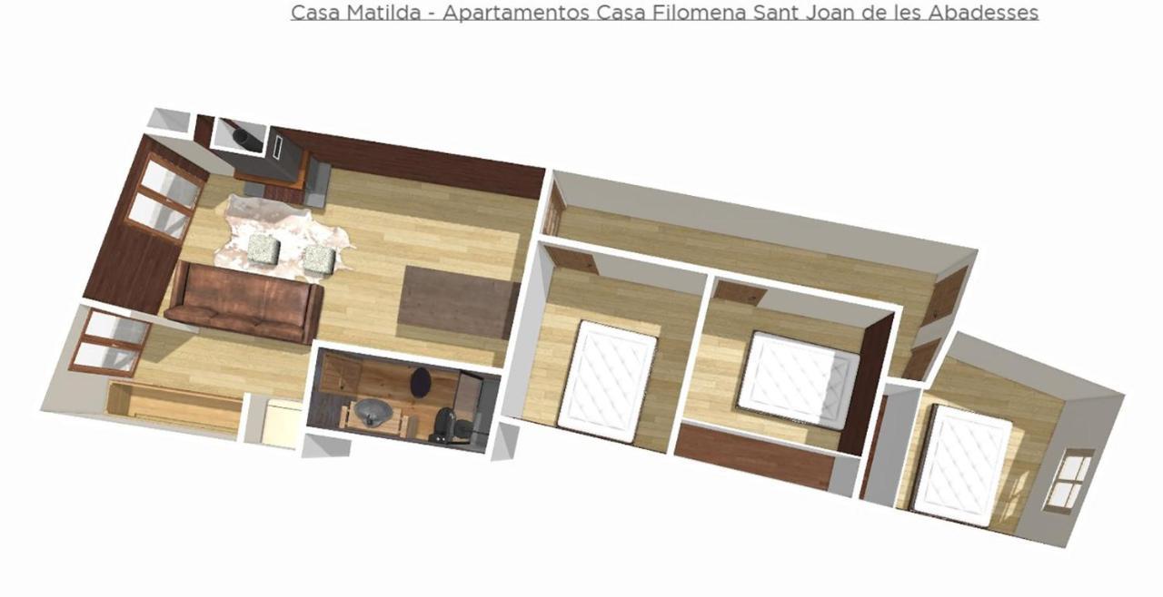 Casa Matilda - Apartamento Con Chimenea, Vistas, Rustico-Elegante En El Centro Sant Joan de les Abadesses Exteriör bild